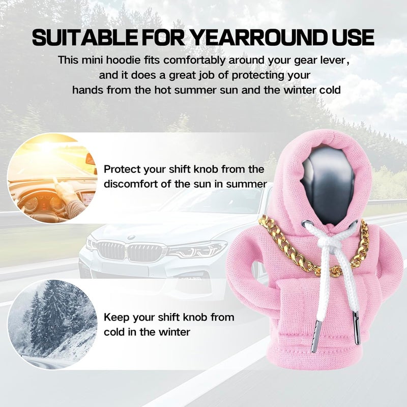 PLALEI Gear Shift Hoodie, Funny Car Gear Shift Cover, Cute Car Shift Knob Hoodie, Automotive Interior Accessories, Universal Fit Knob Cover Gift (Pink) - Image 5